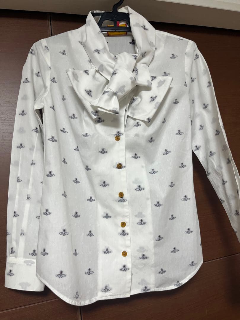 ヴィヴィアンウエストウッド ボウタイ ブラウス 総柄 オーブ刺繍 レッドレーベル