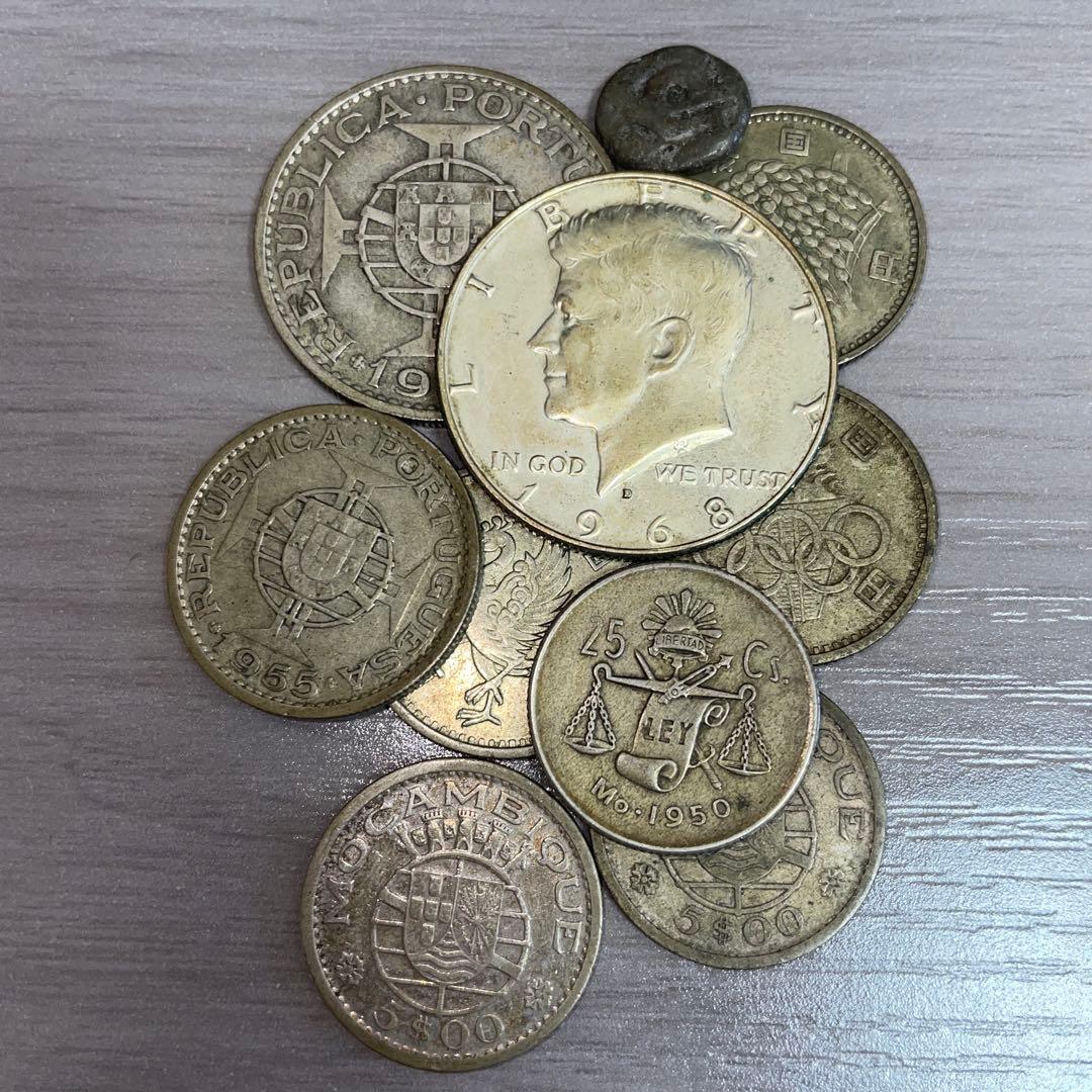 銀貨まとめ　銀貨セット　10枚　廃止貨幣　旧貨幣　古銭　処分価格　まとめ売り