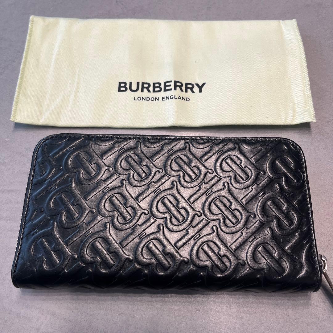 状態良好 Burberry バーバリー ラウンドファスナー長財布 TB