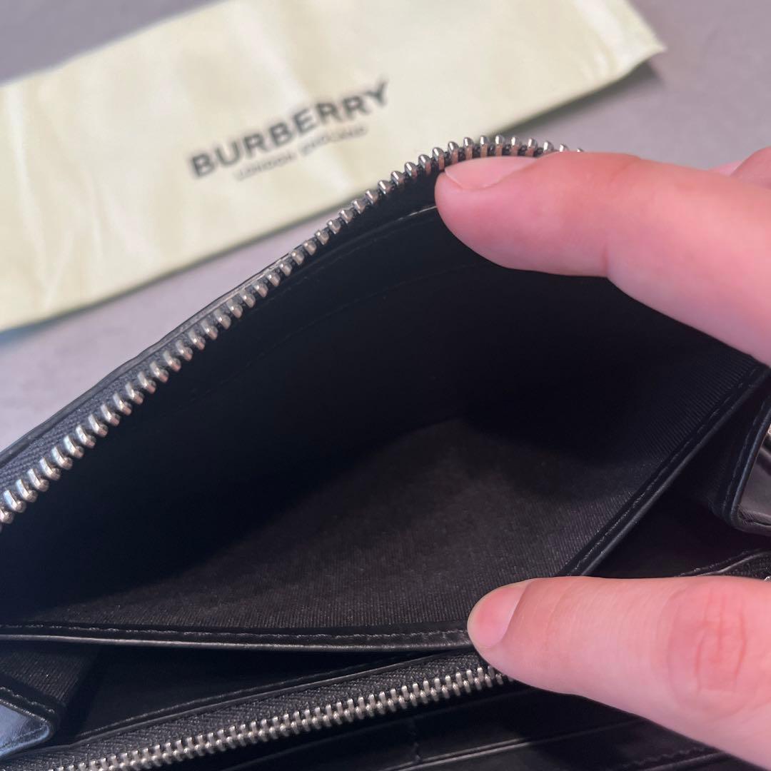 状態良好 Burberry バーバリー ラウンドファスナー長財布 TB