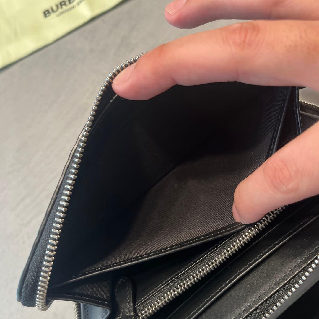 状態良好 Burberry バーバリー ラウンドファスナー長財布 TB