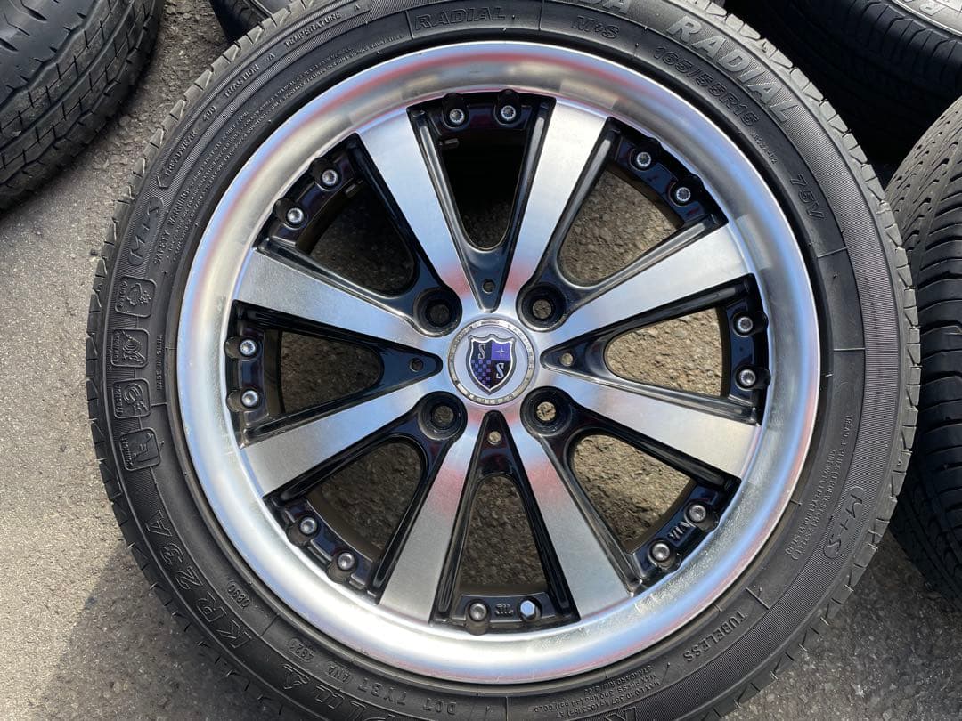 タント、N-BOXなどに！シュタイナーVS5 165/55R15バリ溝タイヤ付！