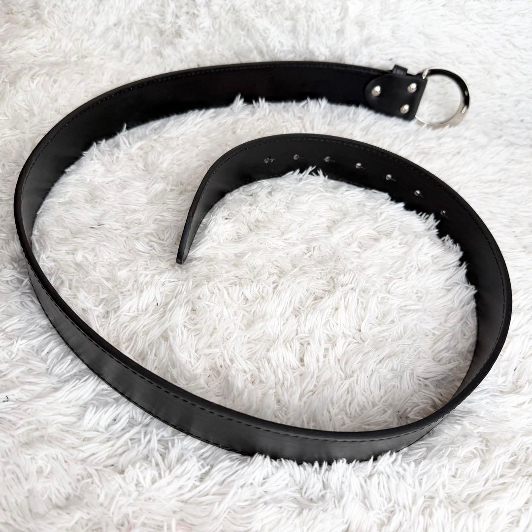 【未使用級】 ブルガリ ベルト ロゴマニア サークルロゴ シルバー金具 ブラック