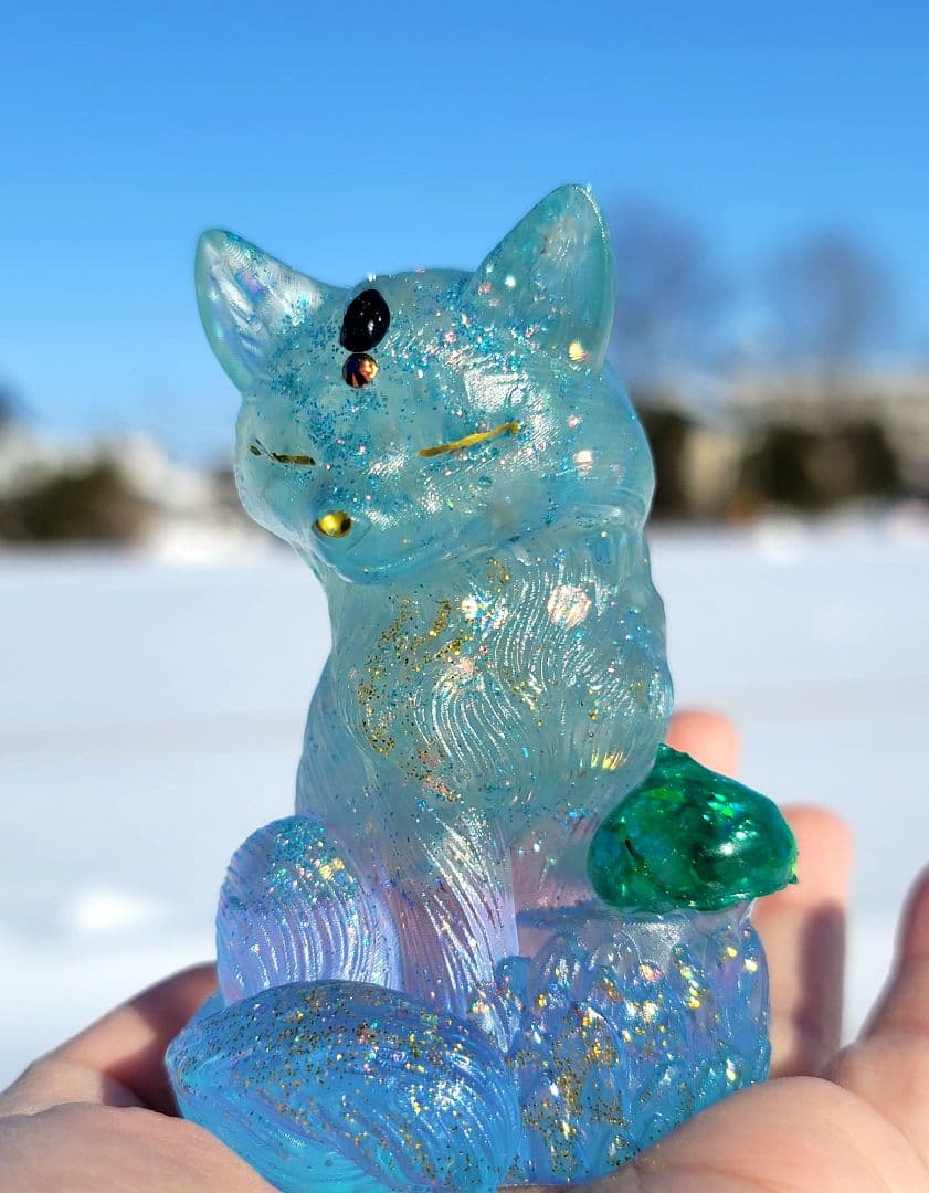 癒しと守護の宝珠狐オルゴナイト