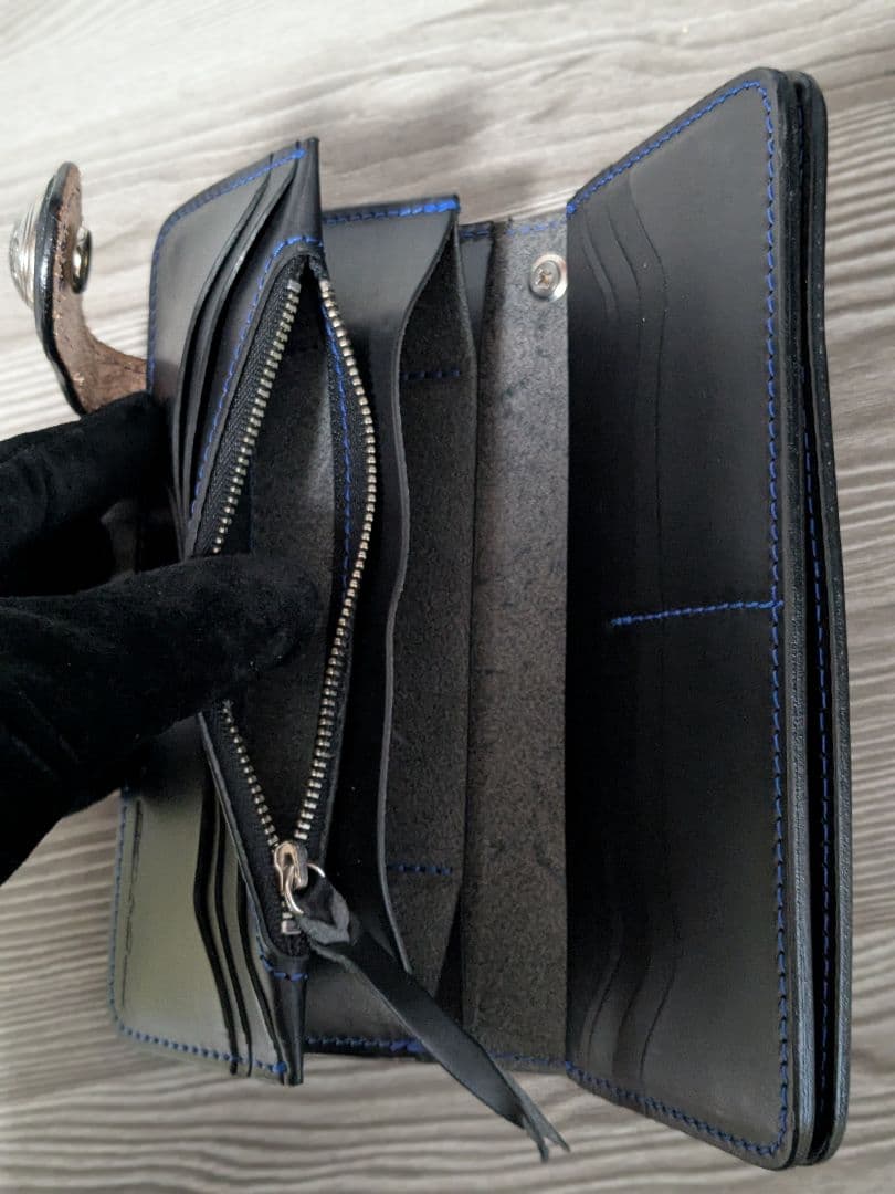 DEGNERデグナー本革長財布バイカーズウォレット　本革ベルトループチェーン