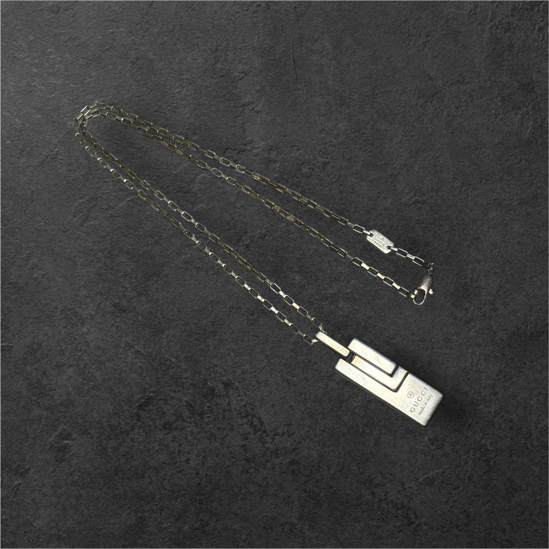 GUCCI グッチ シルバー 925 プレート Gロゴ ネックレス 美品！
