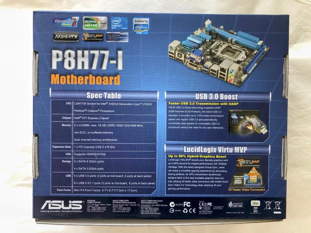 【中古】ASUS Mini-ITXマザーボード + CPU + 16GB RAM