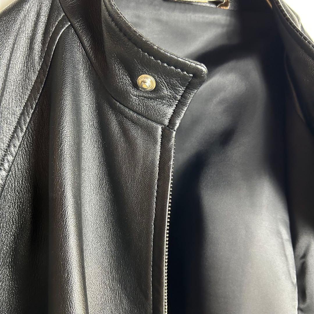 ポールスミス　ロンドン　ラムレザー　シングルライダース　ジャケット　ブラック