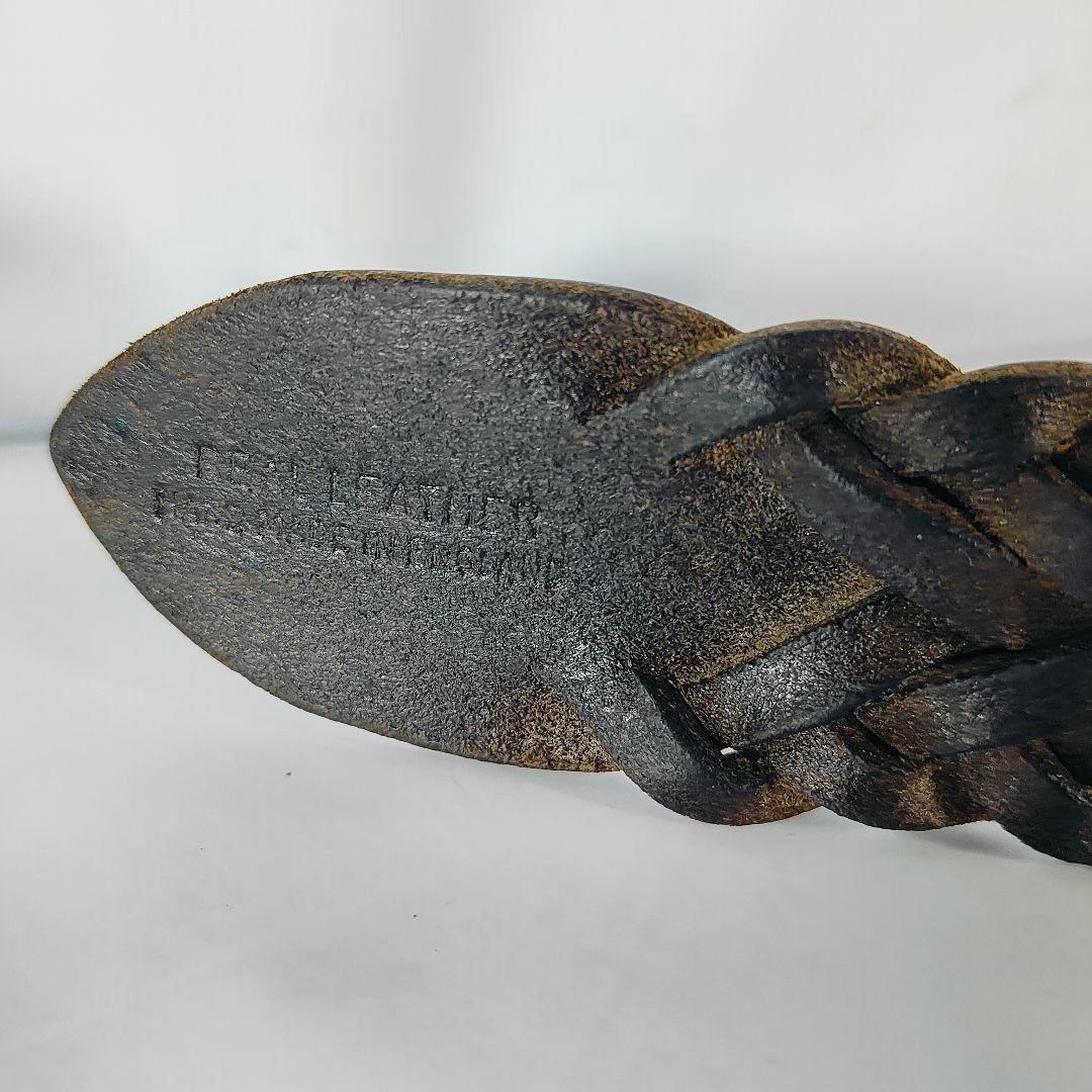 【極美品】Whitehouse Cox 英国製　極厚黒艶編込み　高級ドレスベルト