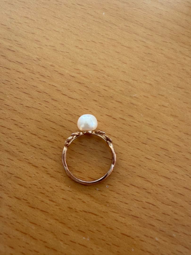 アガット　パールリング　10K