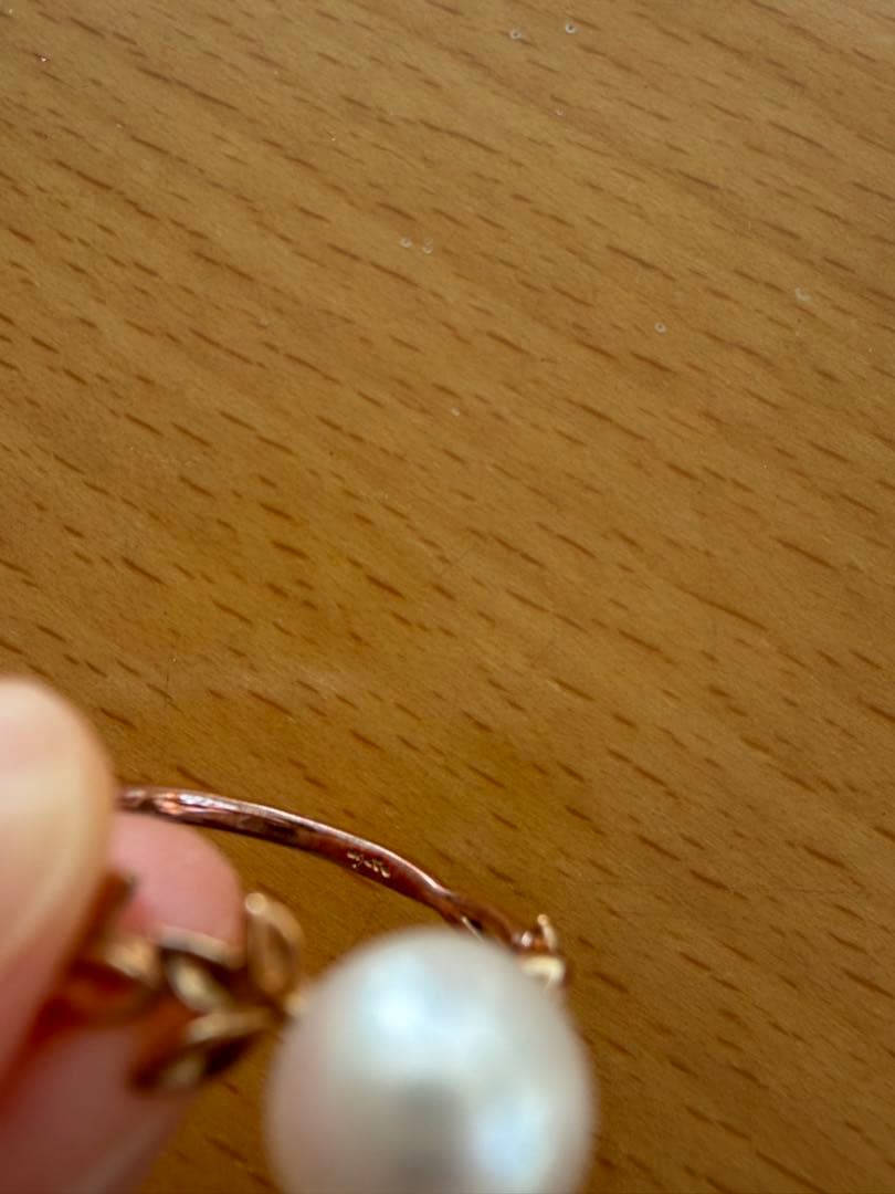 アガット　パールリング　10K