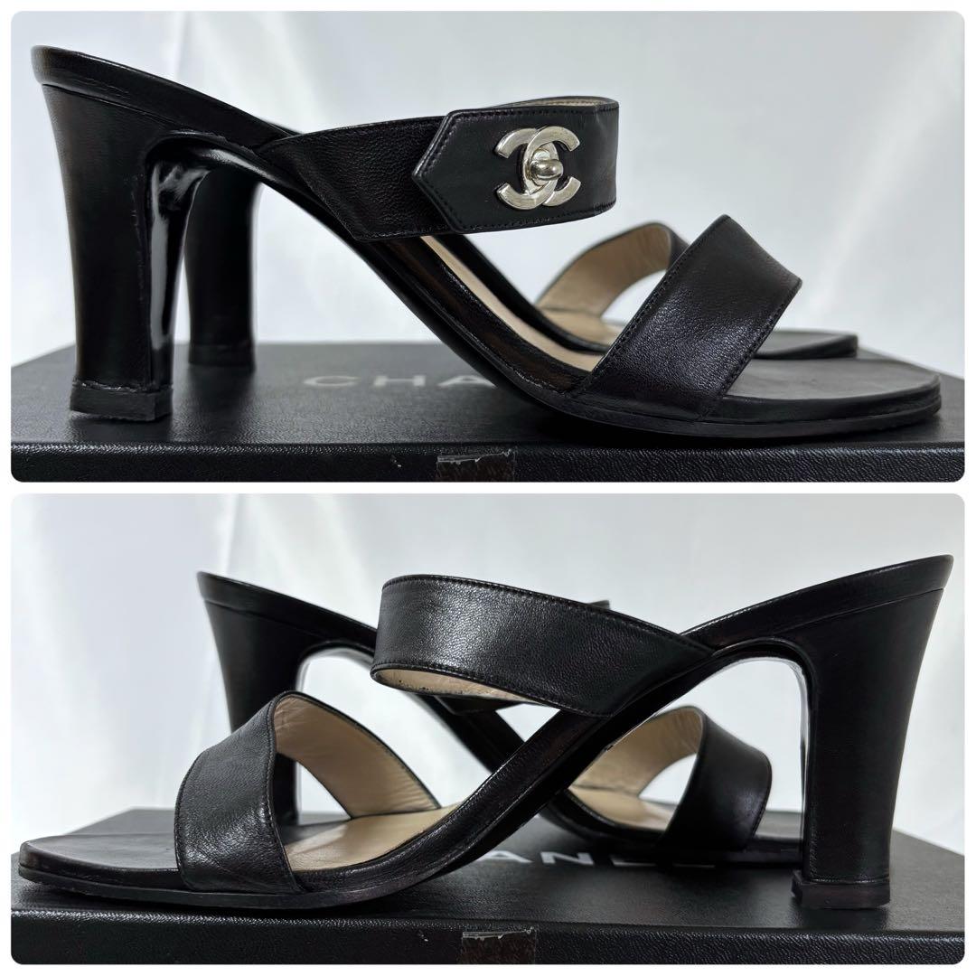 96年✨　CHANEL シャネル　ミュール　ココマーク　ターンロック　ビンテージ