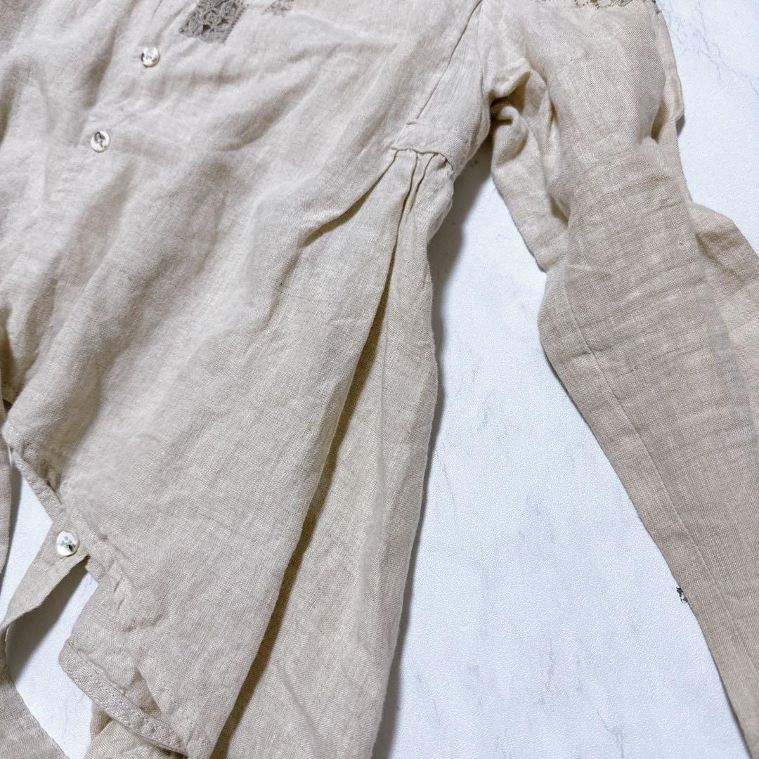 【希少】KAPITAL リネン 100% カシュクールシャツ 刺し子 生成り