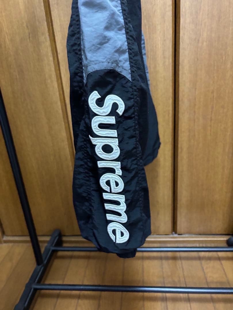Supreme サイドロゴトラックパンツ 黒/グレー