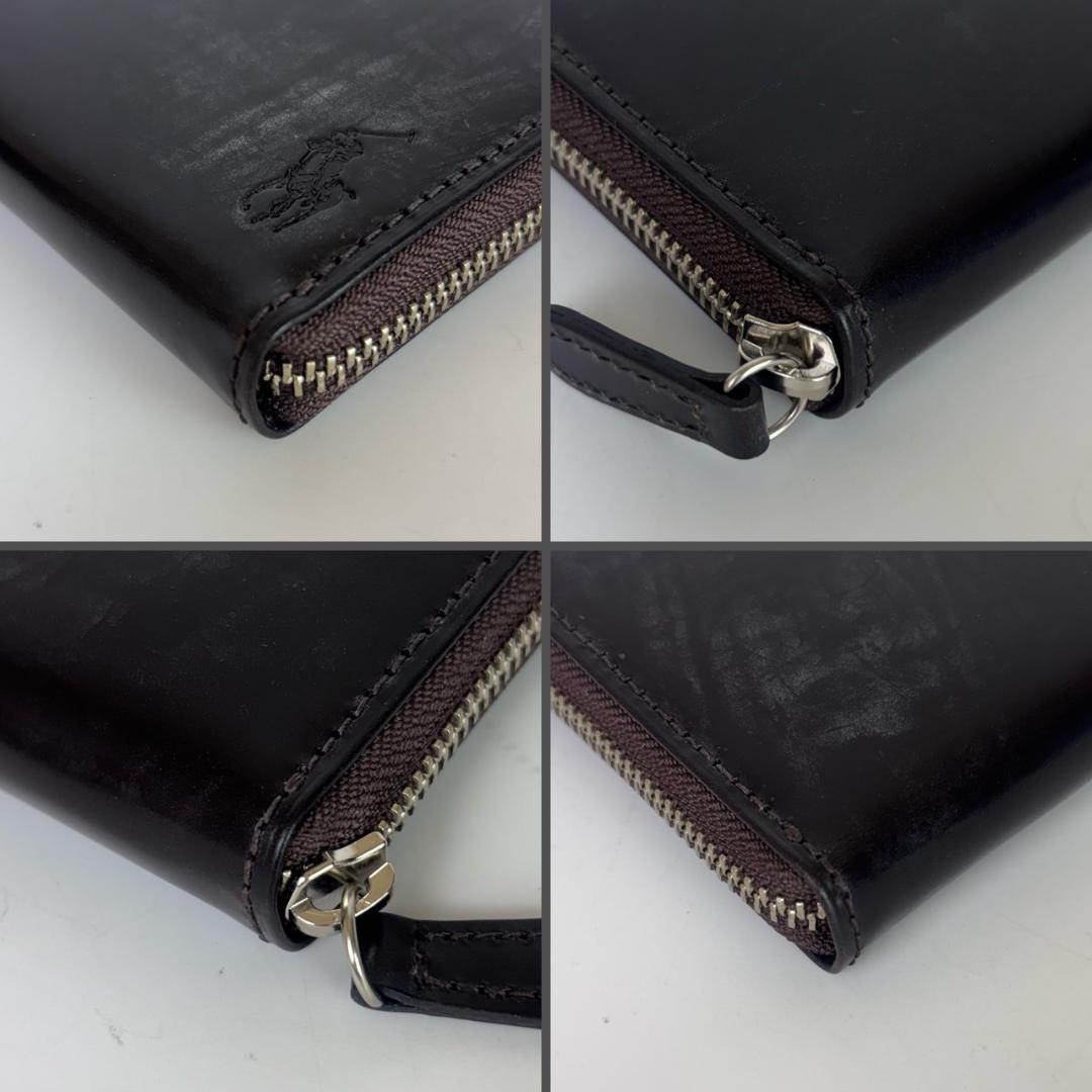 【未使用】 ポロラルフローレン ラウンドジップ 長財布 P-225BR