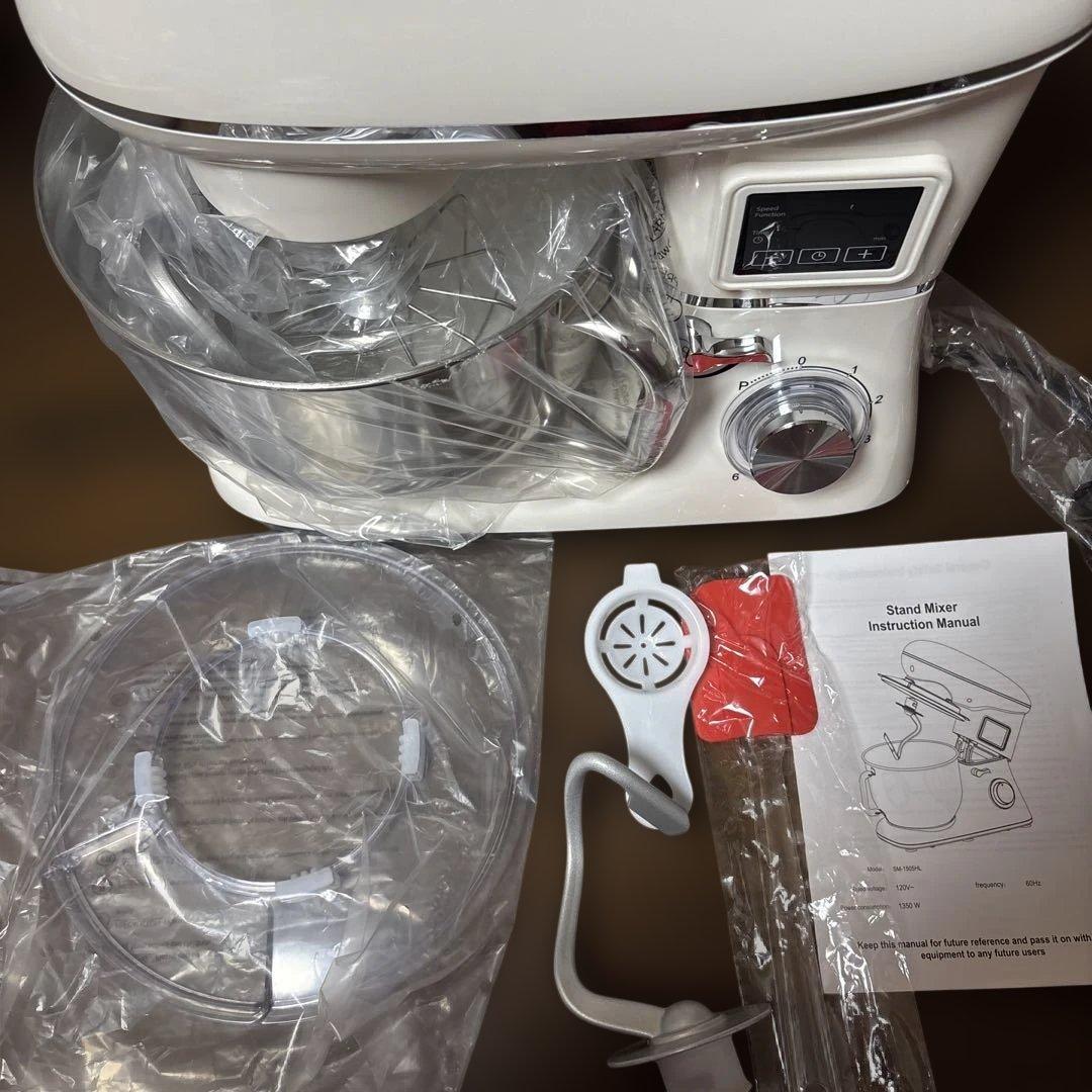 スタンドミキサー6段階速度調節可能 一台三役卓上ミキサー大容量6.5L