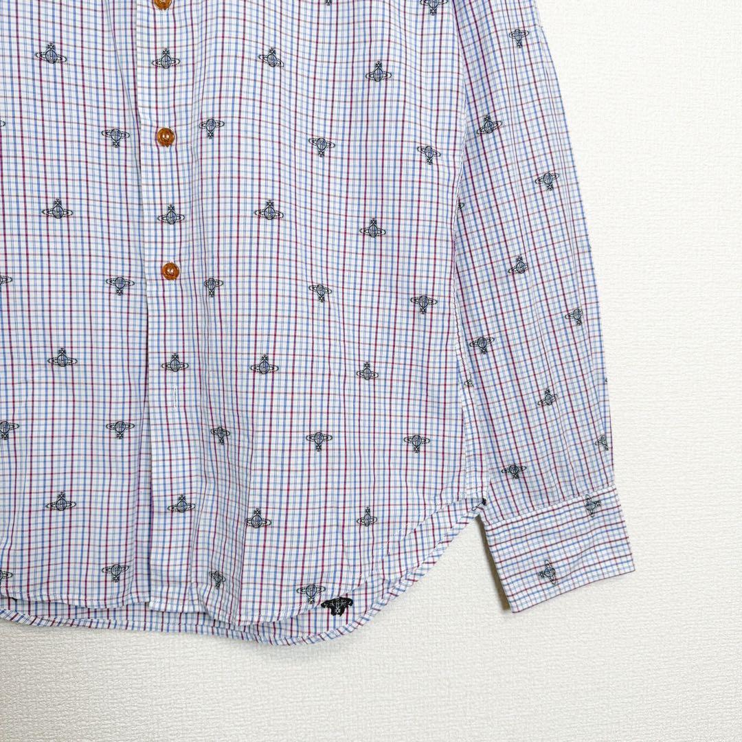 ヴィヴィアンウエストウッド　オーブ柄　総柄　チェック　シャツ　長袖