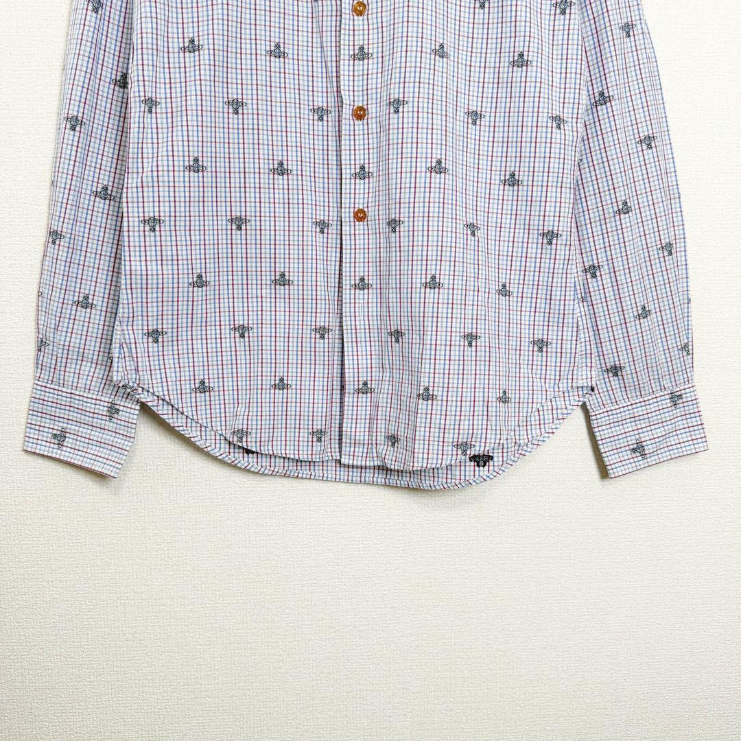 ヴィヴィアンウエストウッド　オーブ柄　総柄　チェック　シャツ　長袖