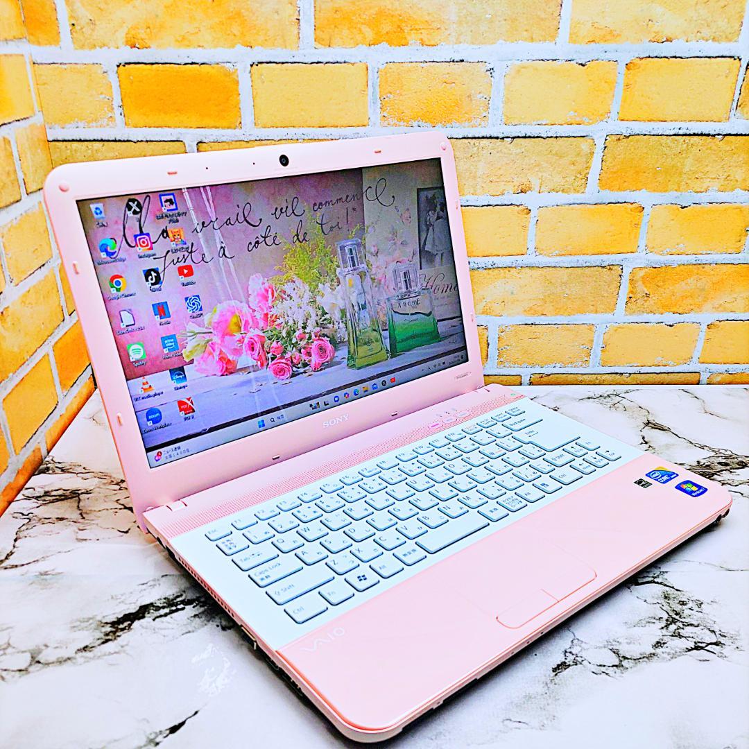 美品❤️レアなミルキーピンクノートパソコン❣️Core-i3☘️爆速SSD✨