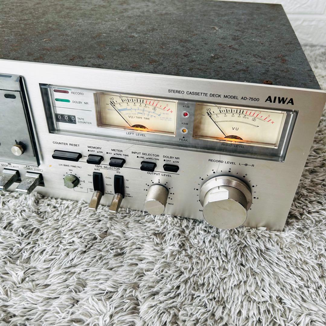 希少 AIWA アイワ AD-7500 カセットデッキ 昭和 レトロ 現状品
