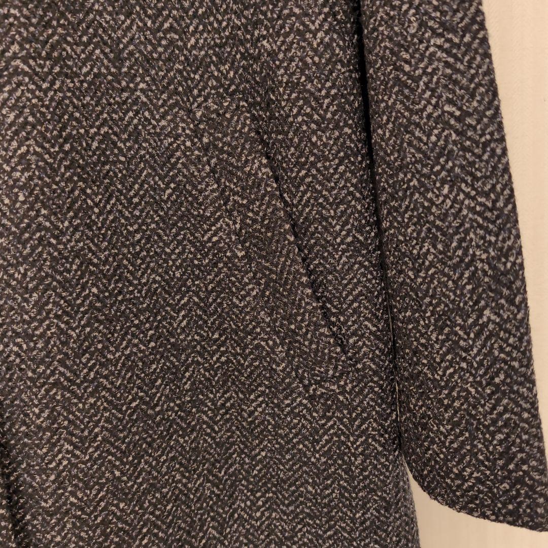 ヘリンボーン柄ミドルコートLL