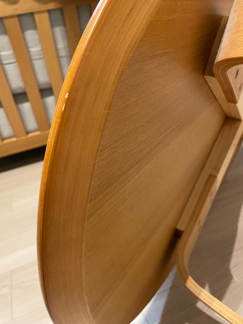 無印良品　タモ材　楕円形ローテーブル