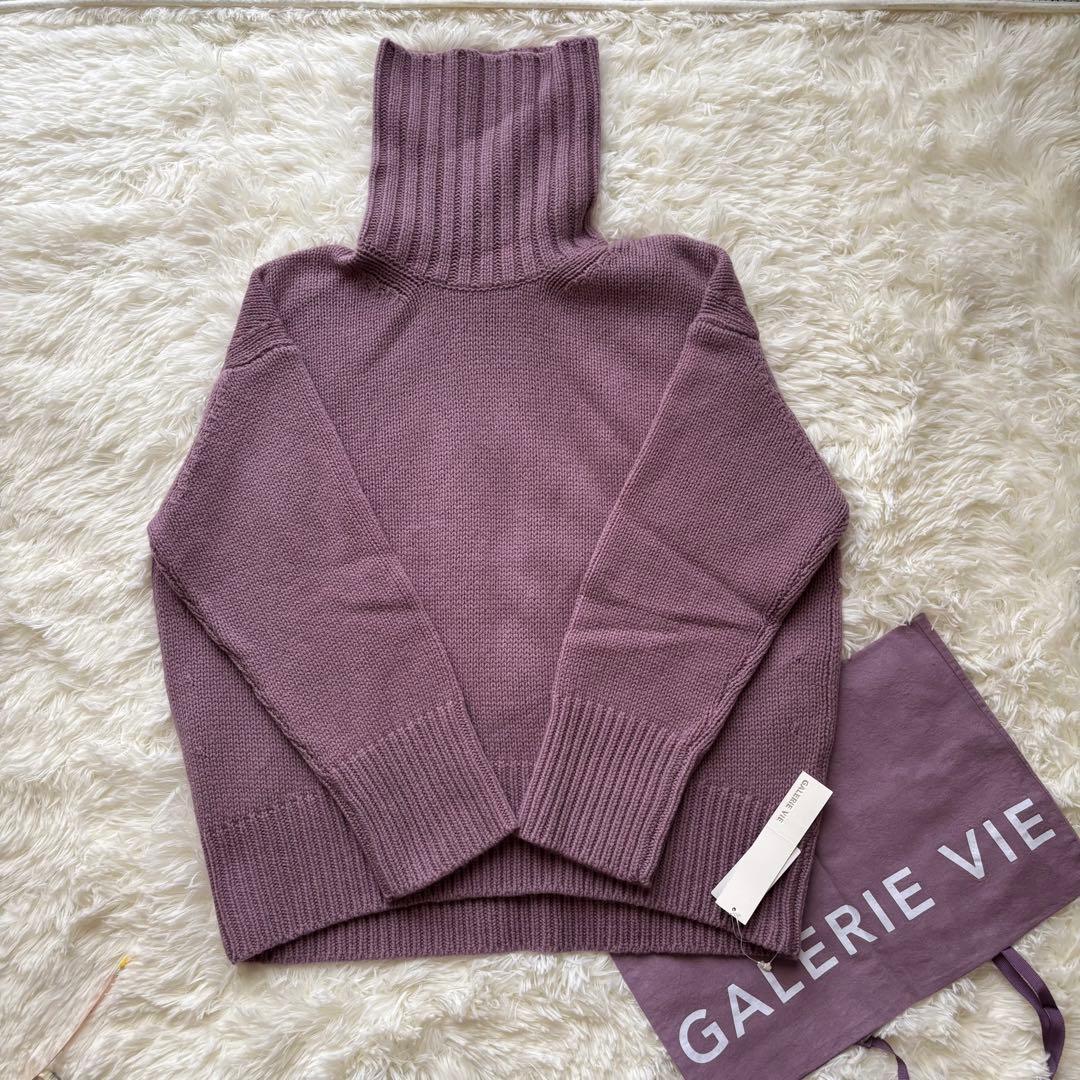 新品⭐️ギャルリーヴィー　ファインウール　ハイネック　ラズベリー　VERY別注色