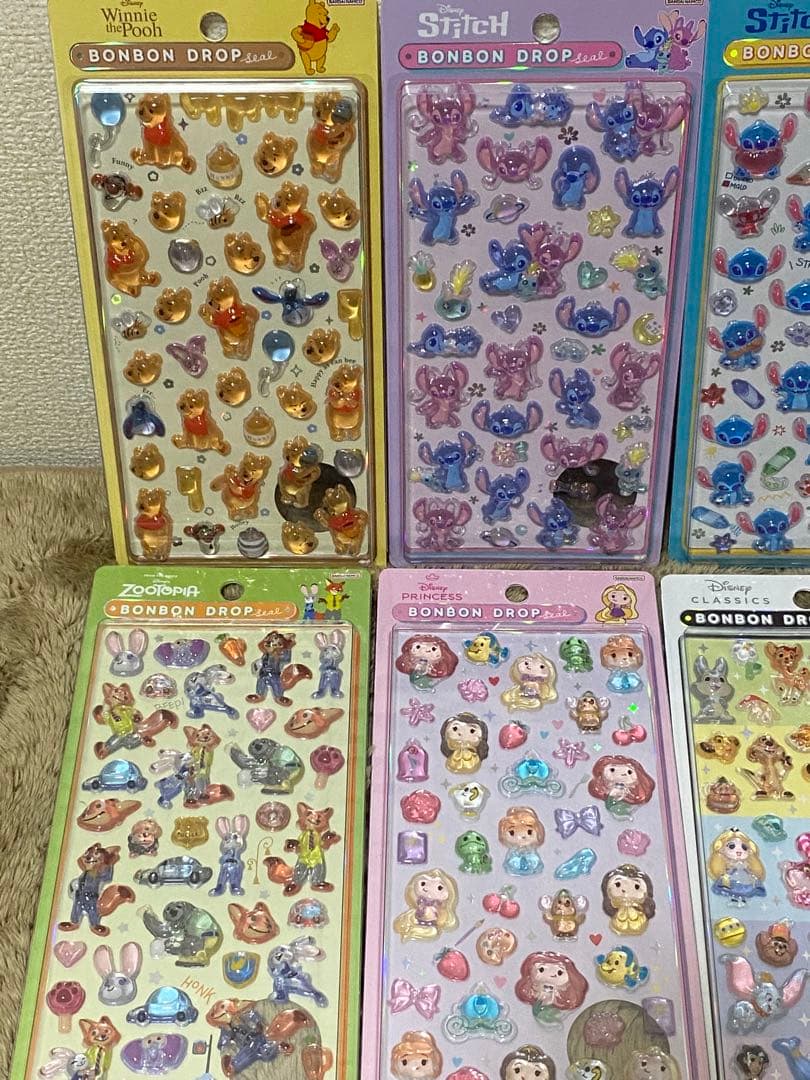 ら*む様 【国内正規品】ボンボンドロップシールディズニー第二弾8種コンプリート