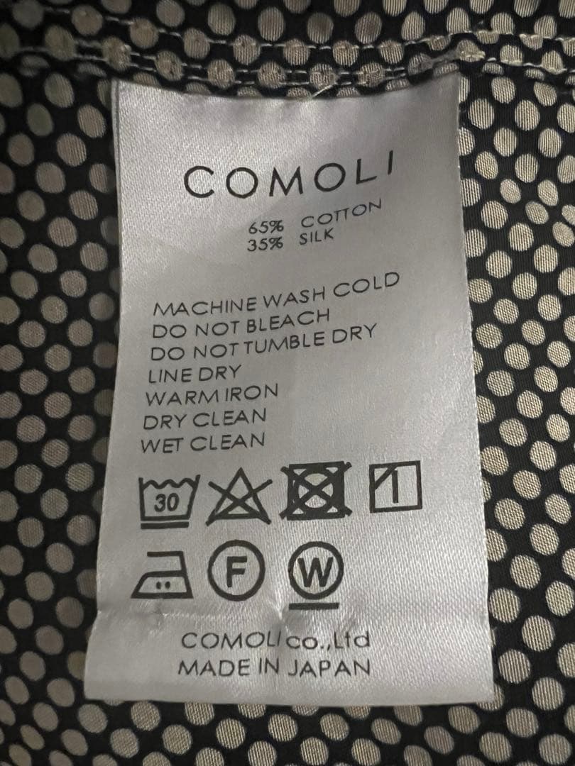最終お値下げ　COMOLI シルクドットシャツ（コモリシャツ）