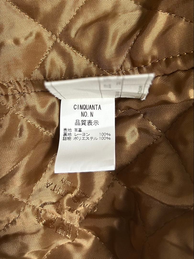 CINQUANTA/シングルライダースジャケット/size46/グレー/羊革