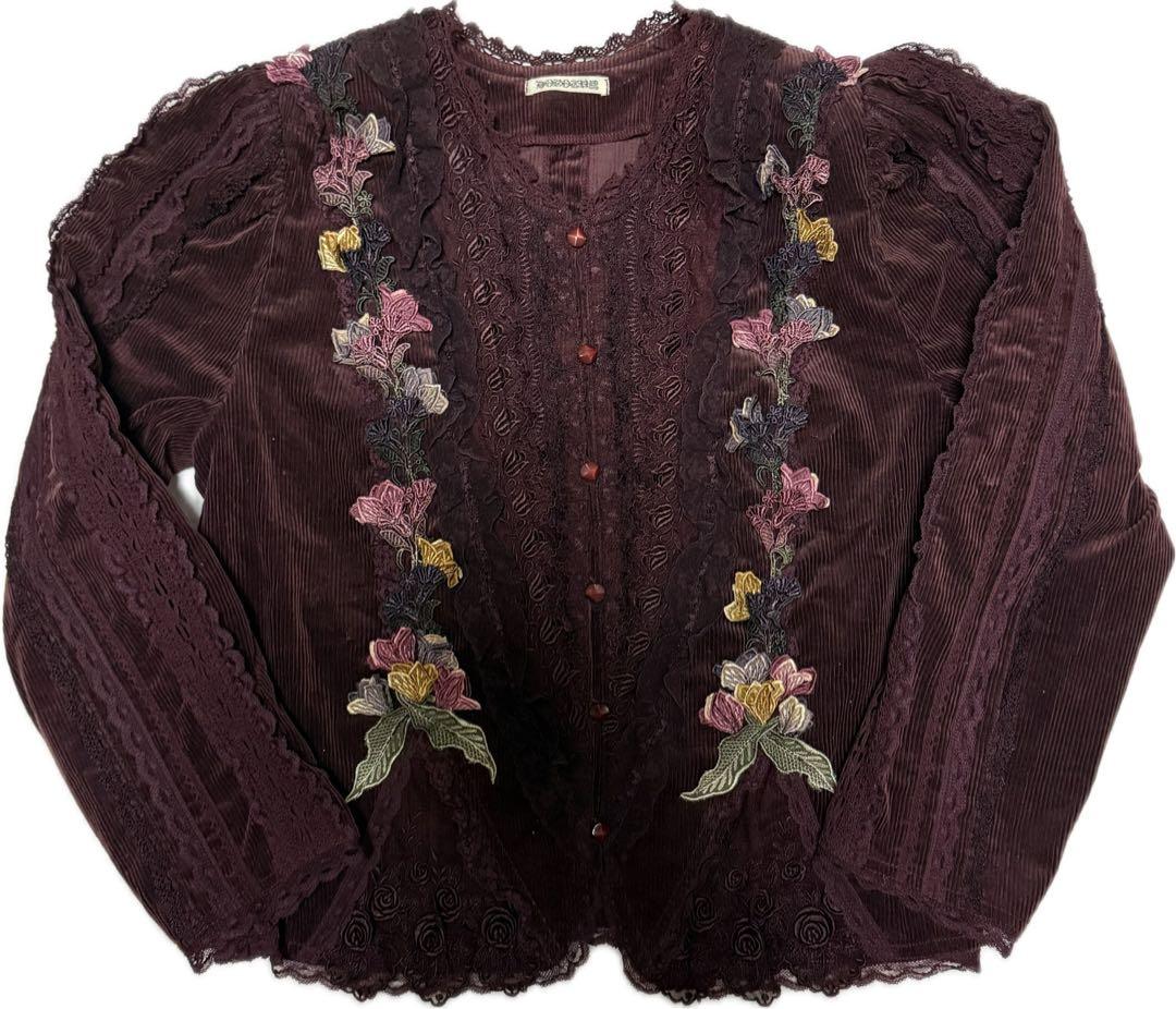 ドロシー(DOROTHY)刺繍　レースフリル　立体花　ジャケット　トップス