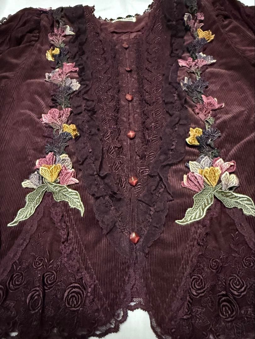 ドロシー(DOROTHY)刺繍　レースフリル　立体花　ジャケット　トップス