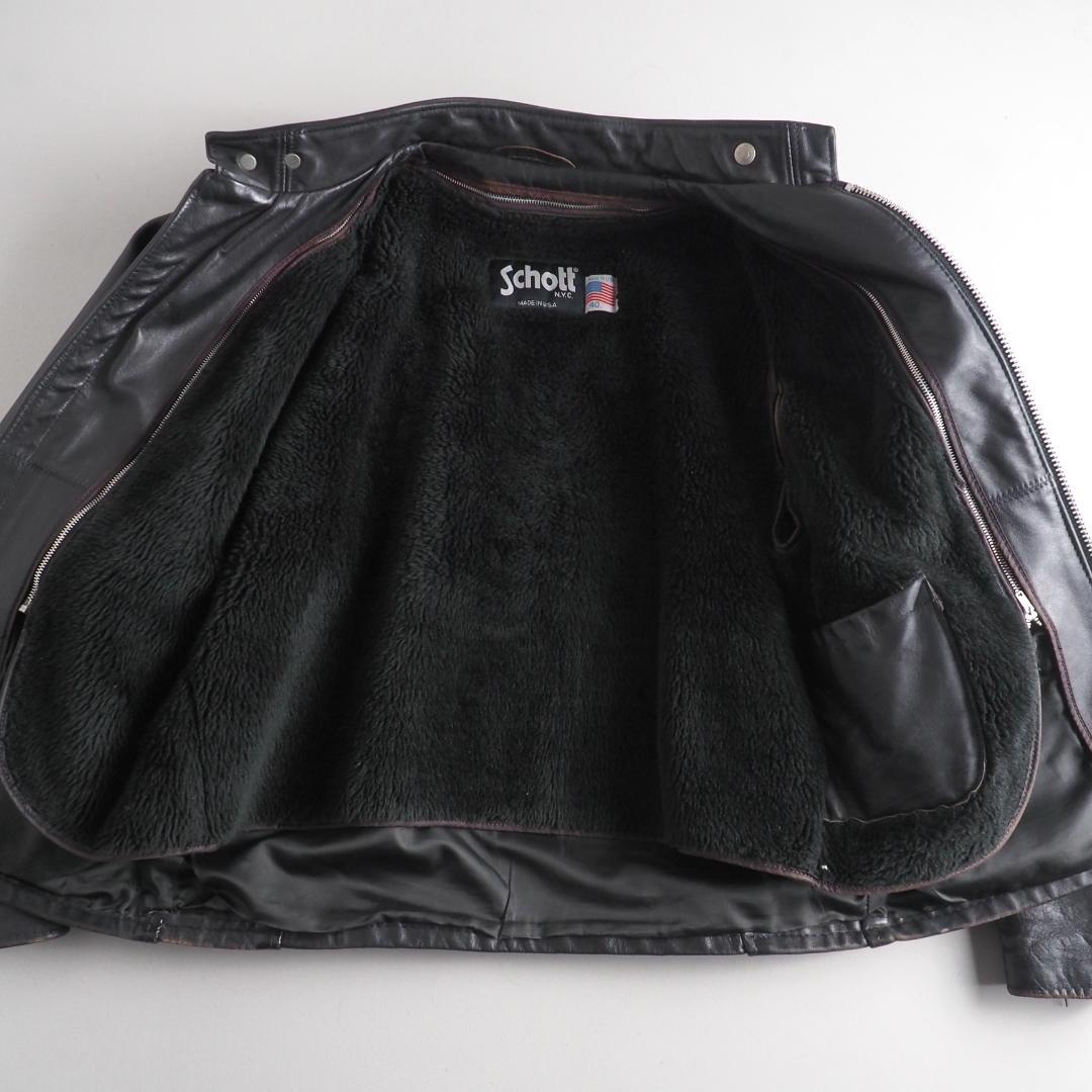 Schott　641　size40　シングルライダースジャケット　ライナー付き