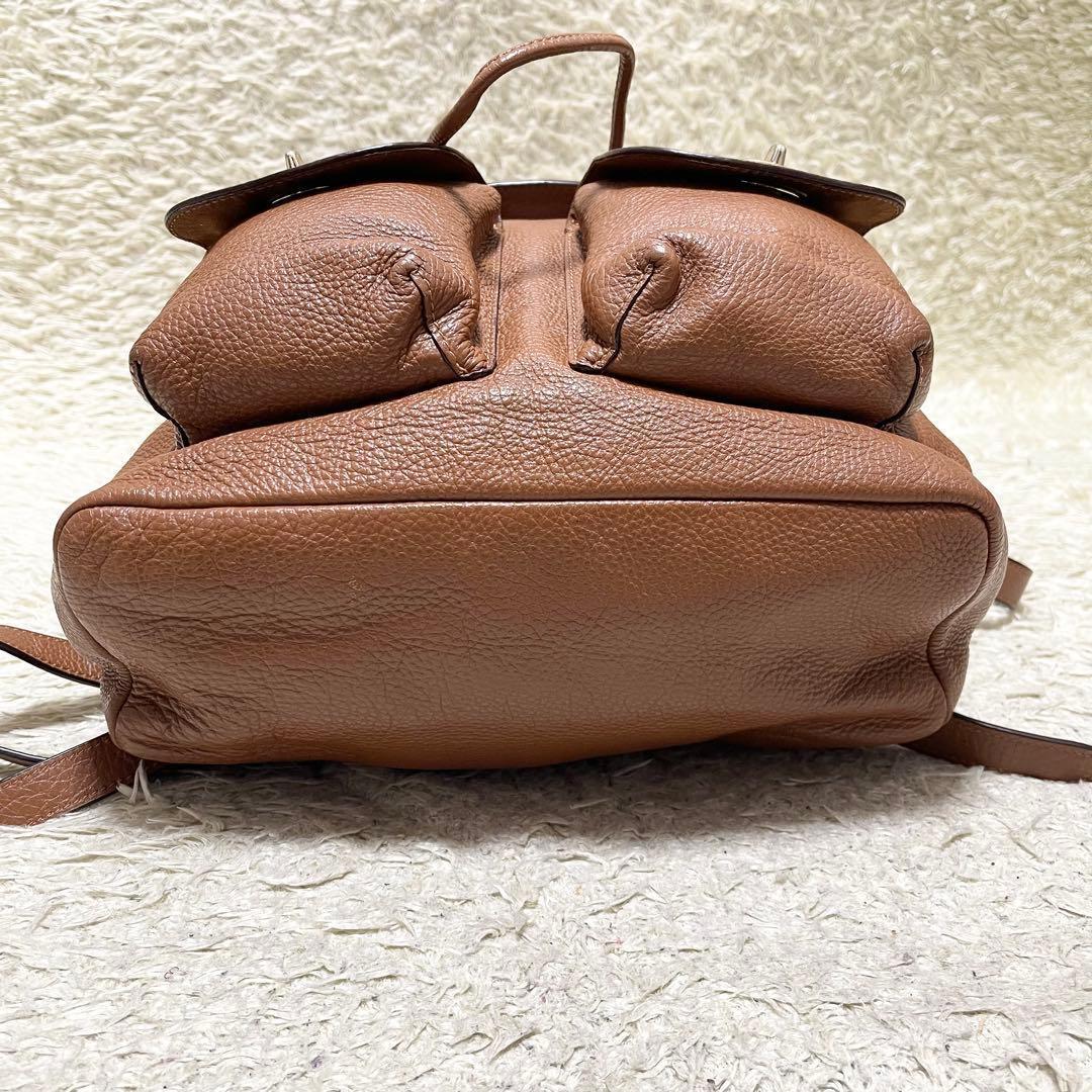 【美品/A4可】COACH 巾着　リュック　レザー　ターンロック　ゴールド金具