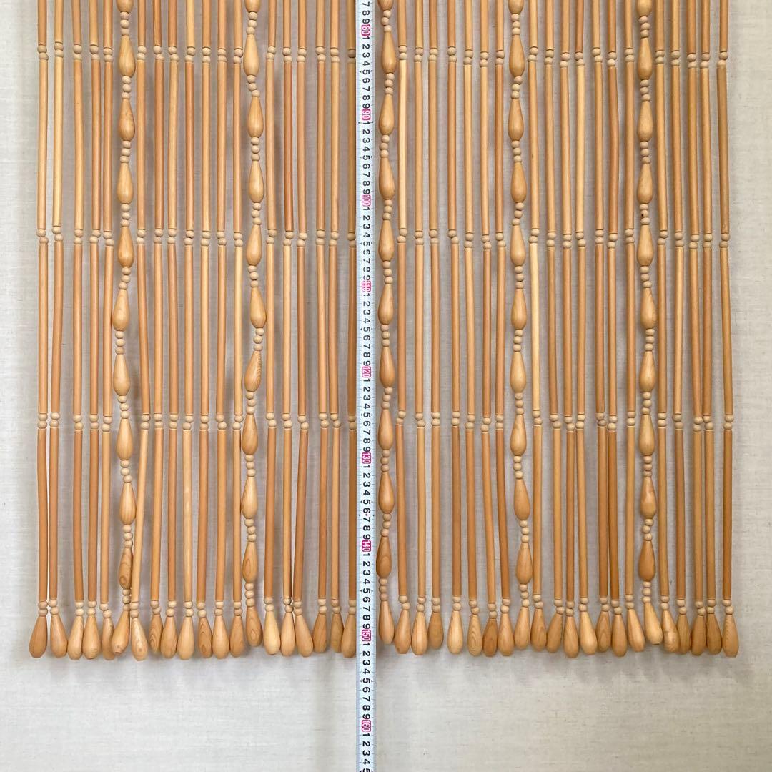 高島屋 珠のれん 玉すだれ 壁掛け ロング 大型 木製 当時物 昭和レトロ 新品