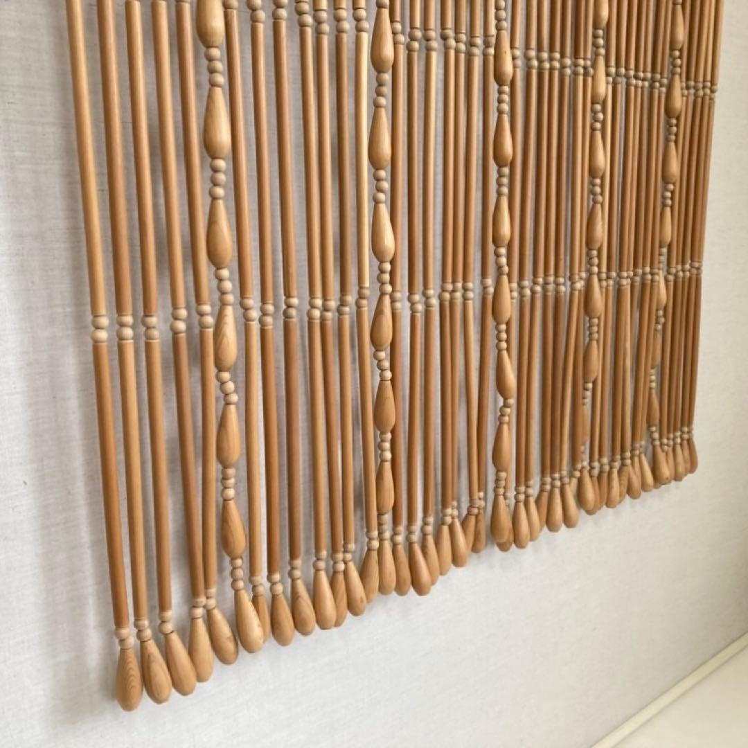 高島屋 珠のれん 玉すだれ 壁掛け ロング 大型 木製 当時物 昭和レトロ 新品