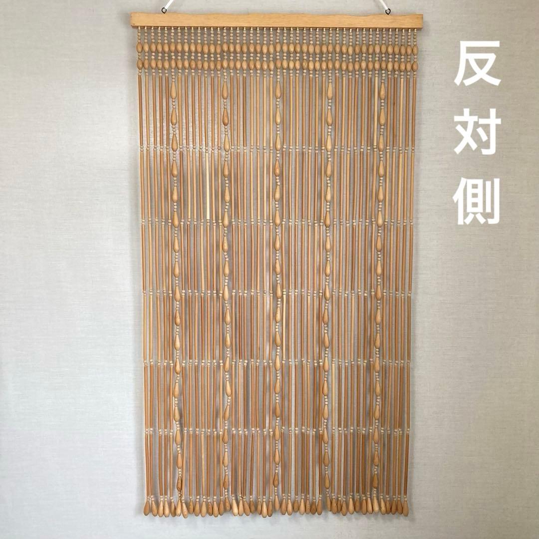 高島屋 珠のれん 玉すだれ 壁掛け ロング 大型 木製 当時物 昭和レトロ 新品