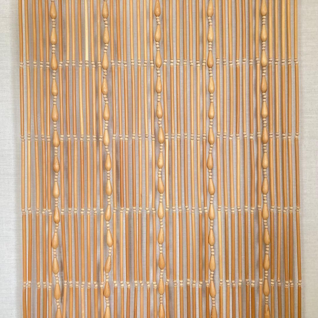 高島屋 珠のれん 玉すだれ 壁掛け ロング 大型 木製 当時物 昭和レトロ 新品