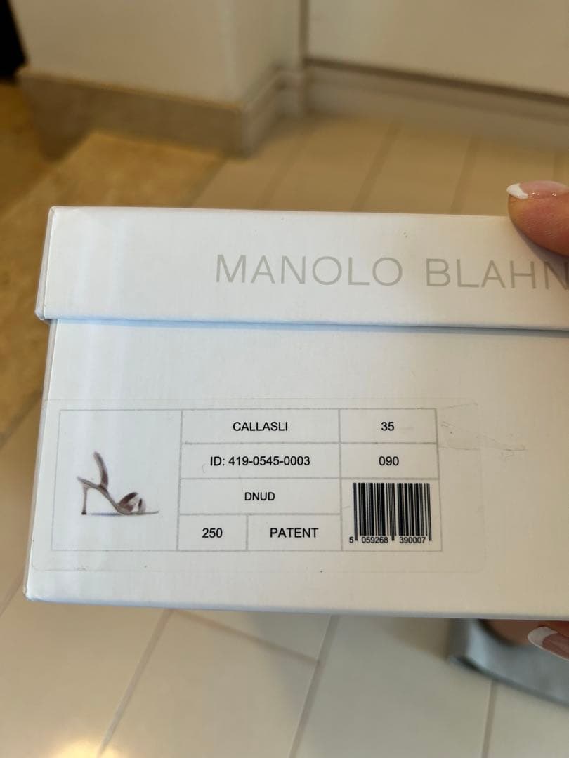MANOLO BLAHNIK サーモンピンク　サンダル 35 ヒール8センチ