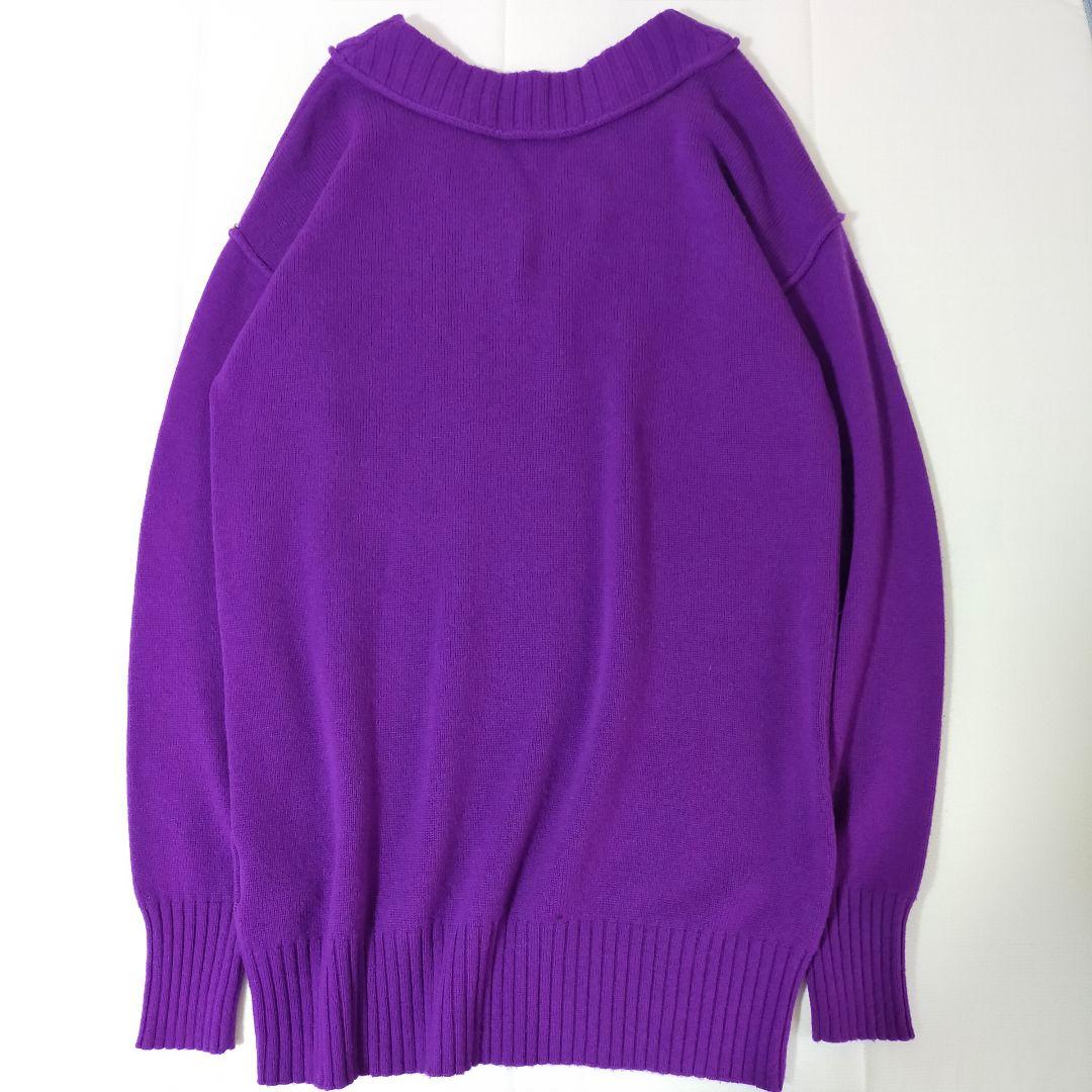 マックスマーラ　スポーツマックス　Vネックカシミヤプルオーバーニット　パープル