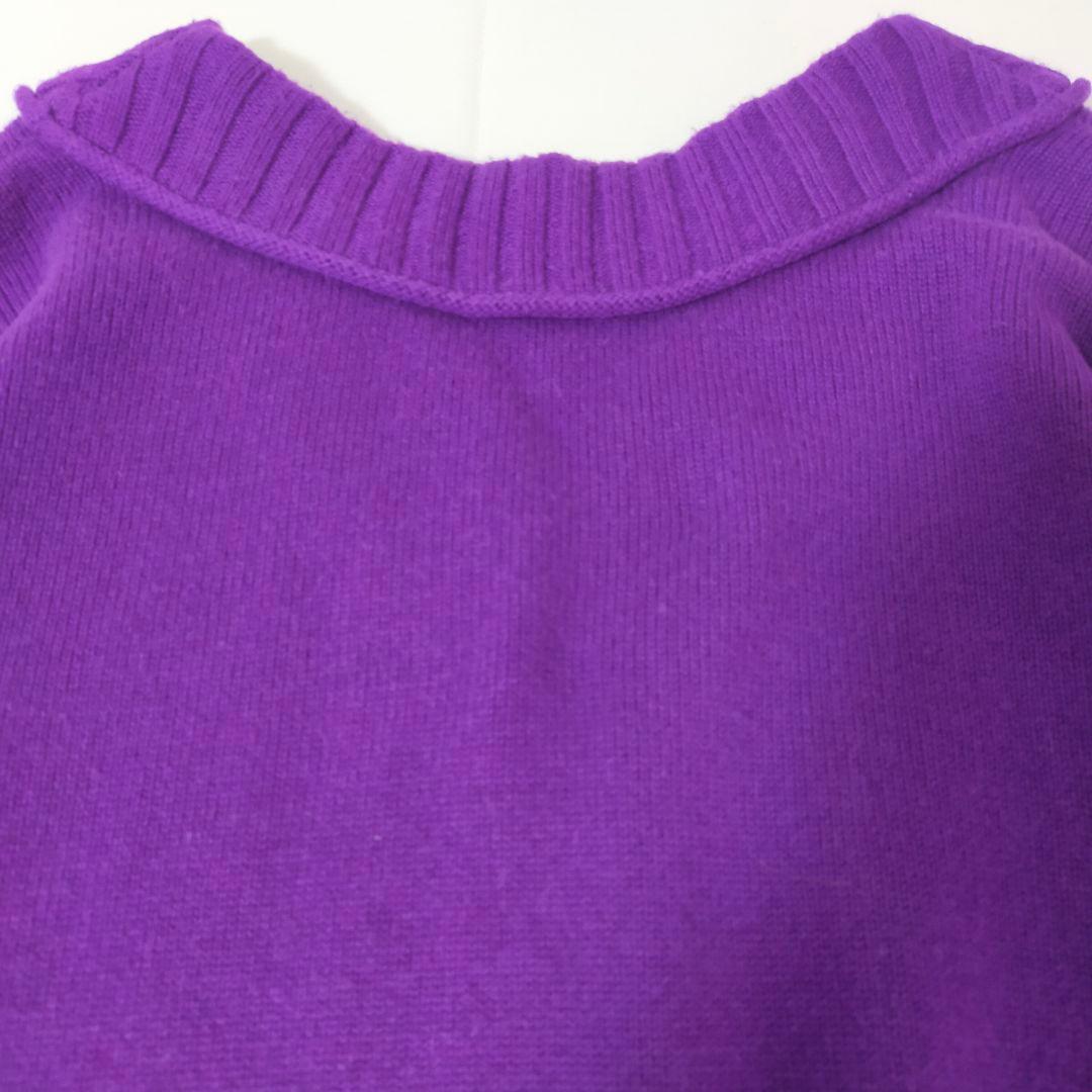マックスマーラ　スポーツマックス　Vネックカシミヤプルオーバーニット　パープル