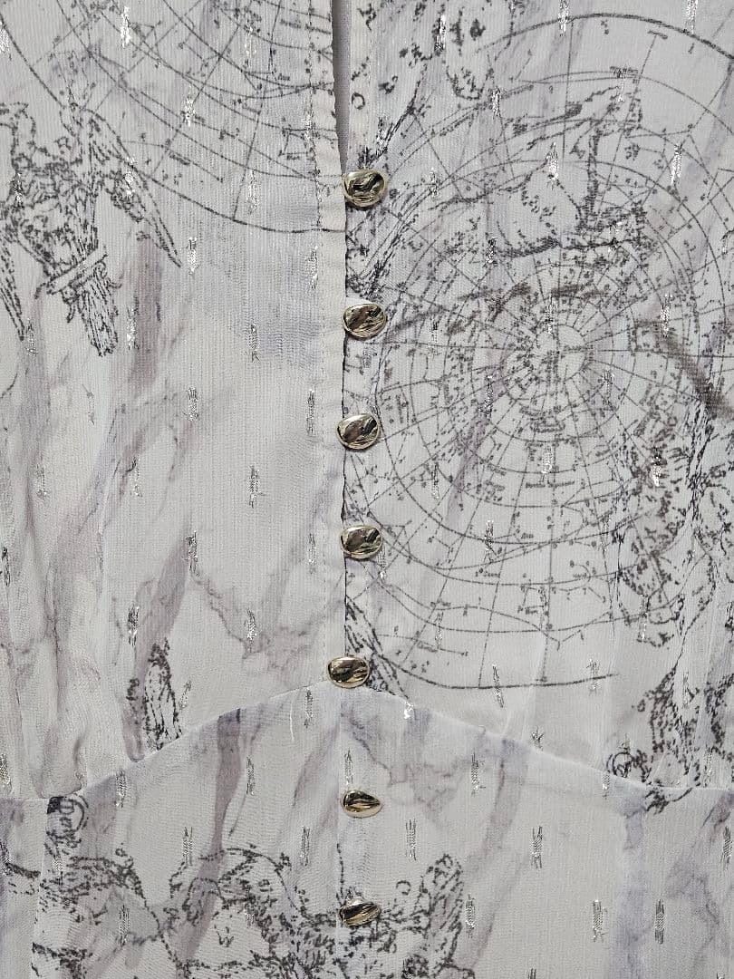 フレイアイディー　ホロスコーププリントリボンタイワンピース　サイズ1　LBEG