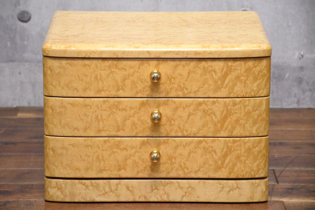 EJK56 バーズアイメープル 3段ジュエリーボックス ティアラ3P もりかね