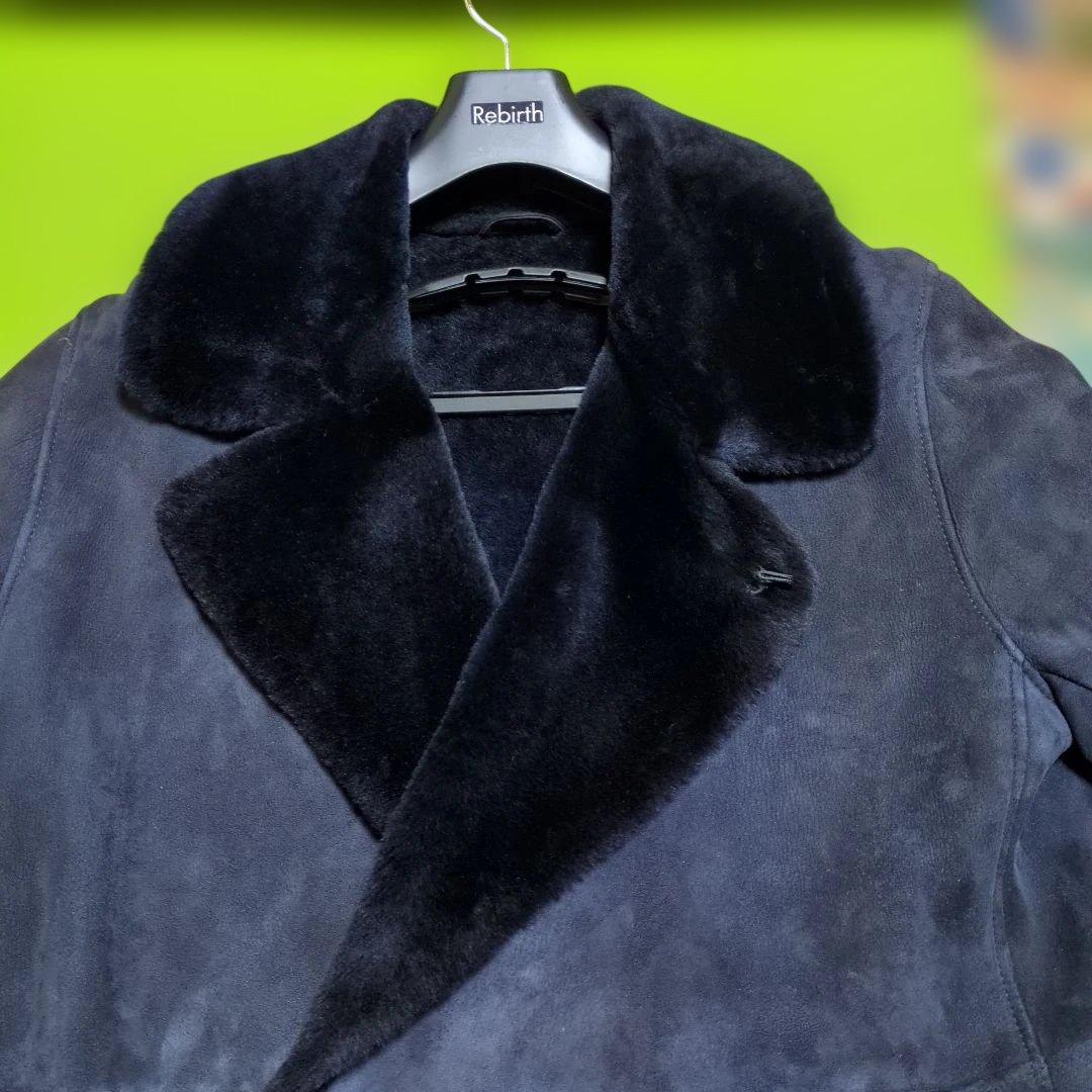 Hiro／年末お値下済／毛皮半コート 6 (ルッフォ) 濃紺