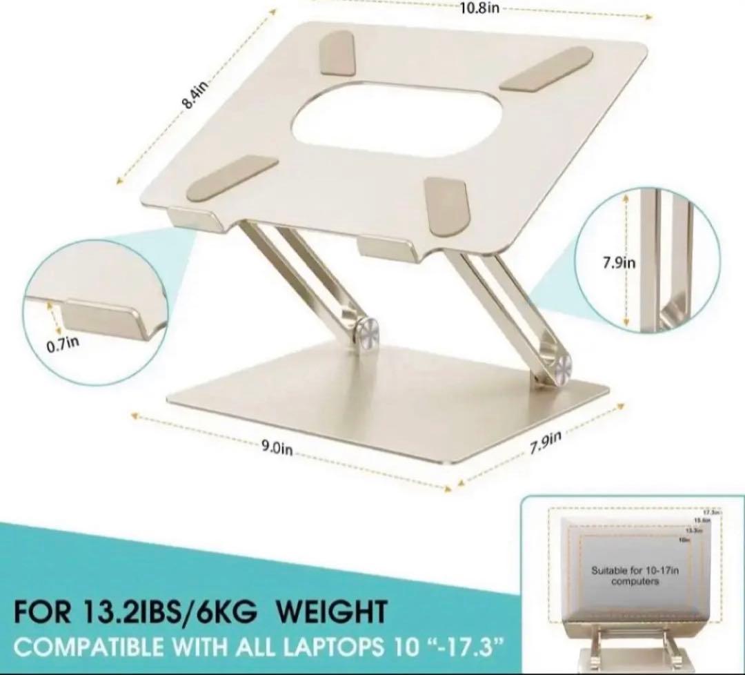 未使用品⭐️ノートパソコンスタンド 調節可能 マルチアングルスタンド 熱通気口付き