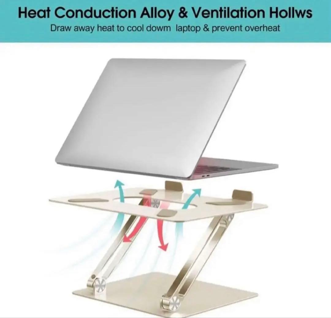未使用品⭐️ノートパソコンスタンド 調節可能 マルチアングルスタンド 熱通気口付き
