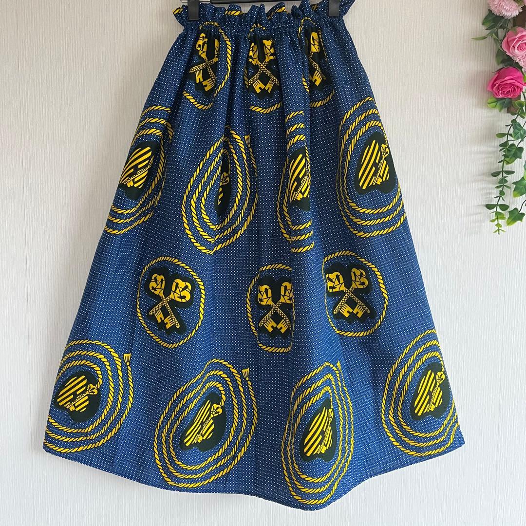 アフリカ布　アフリカンプリント　ギャザースカート3点　ティアードスカート1点