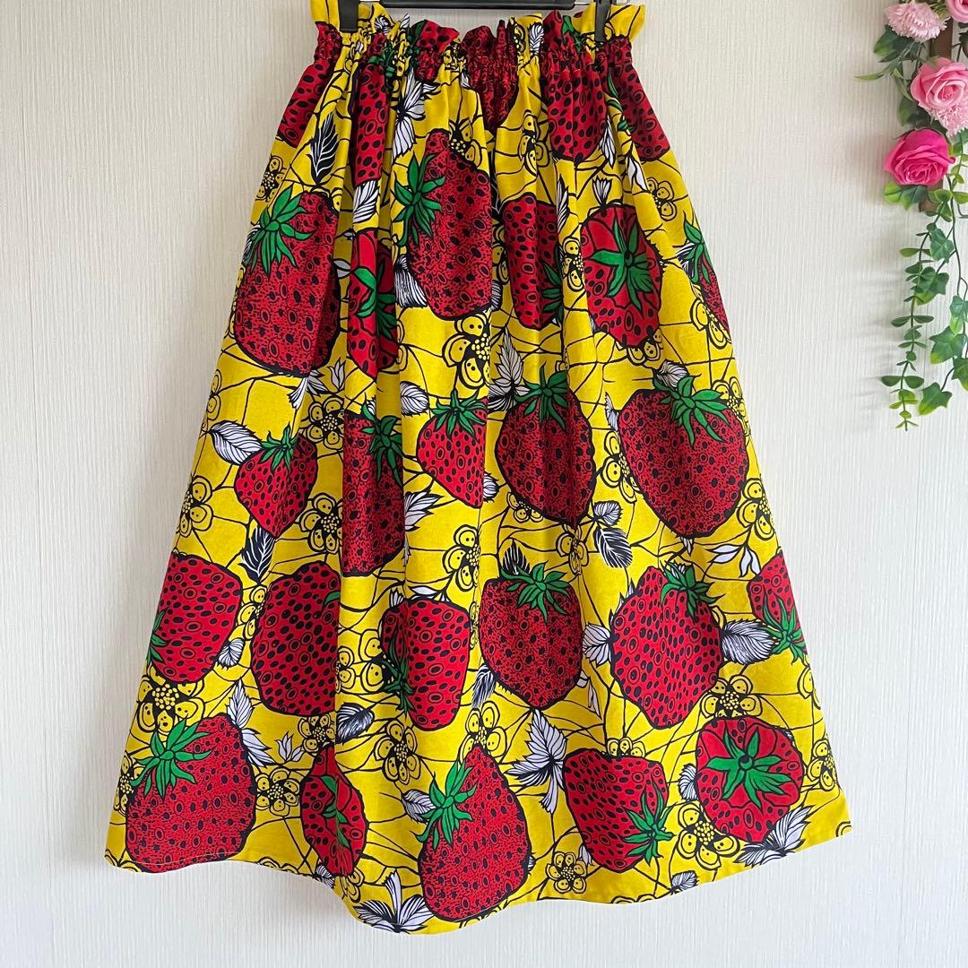 アフリカ布　アフリカンプリント　ギャザースカート3点　ティアードスカート1点