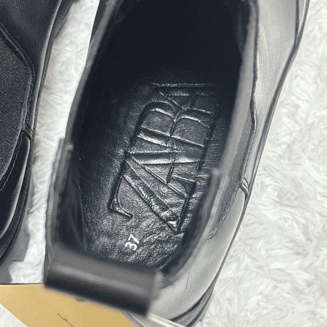 新品 ZARA フラットVIBRAM® ソール チェルシーブーツ　37