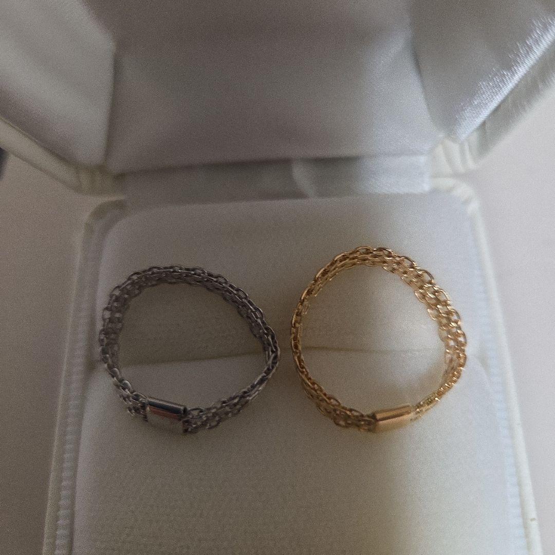 K18YG ダブルビスマルクチェーンリング